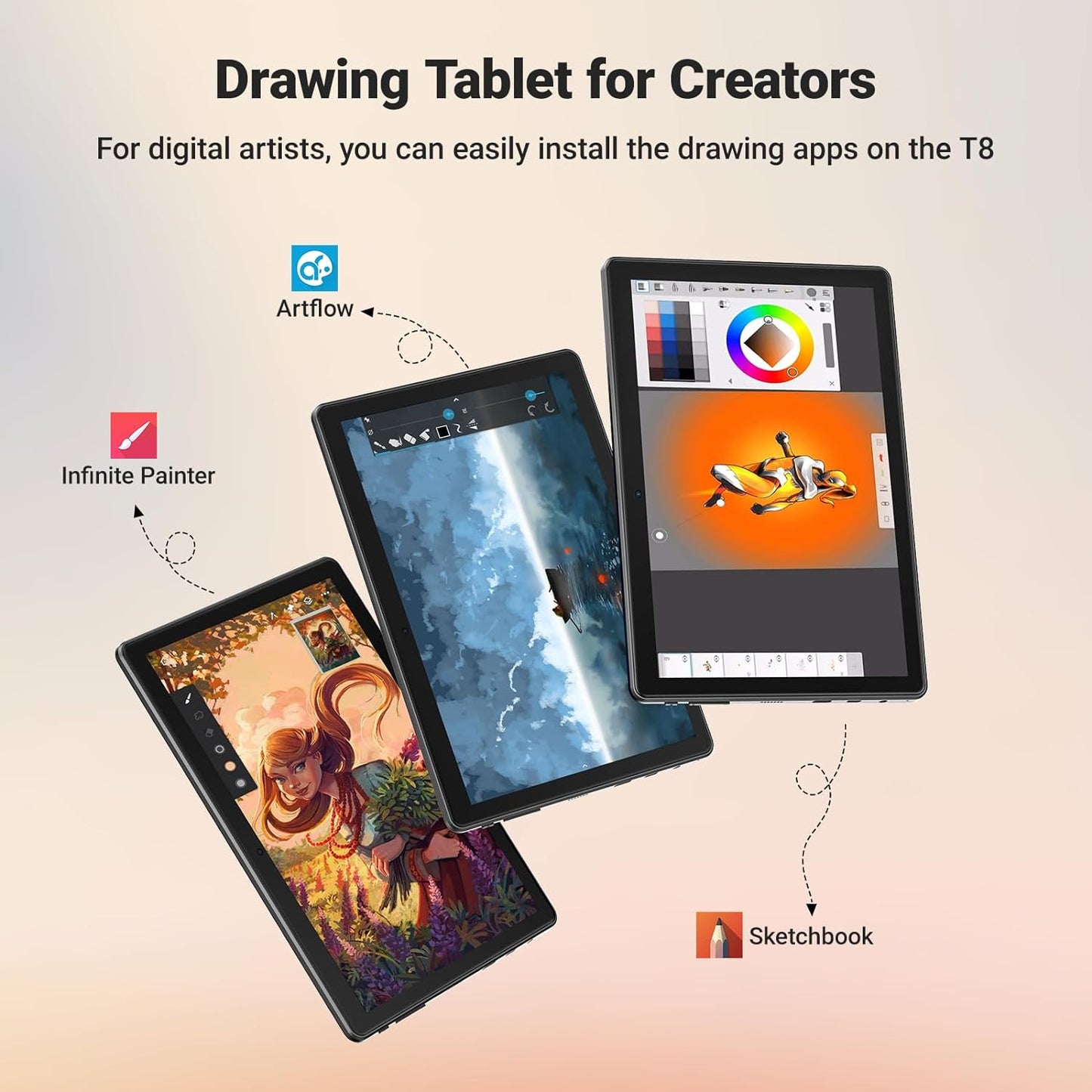 8 Inch Drawing Tablet with Screen No Computer Needed